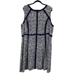 Cato Dress 24W Blue Midi Neutral Preppy Boho Western Retro Classic Old Money